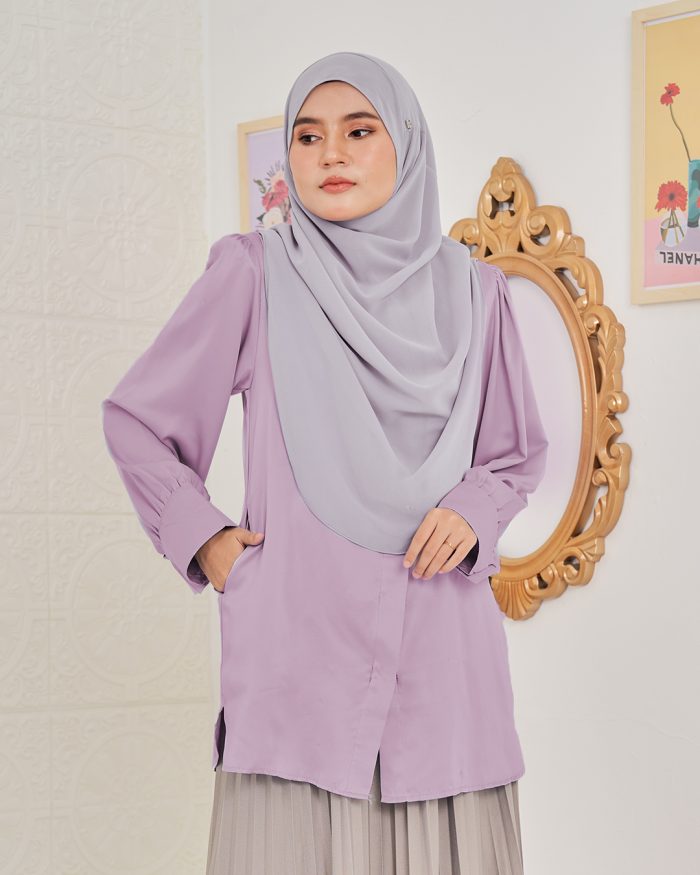 Blouse Satin Ramona - Lavendar Purple - Image 4