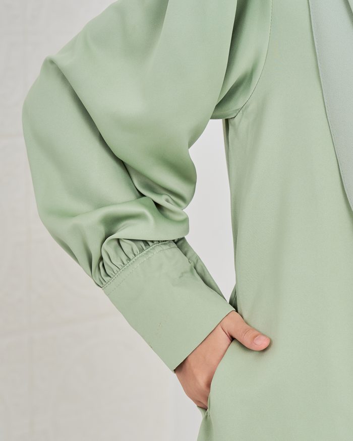 Blouse Satin Ramona - Lime Green - Image 5