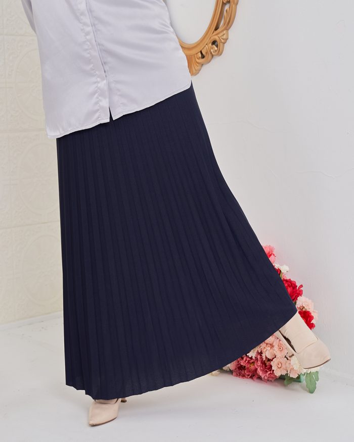 Skirt Pleated Ranee - Navy Blue - Image 3