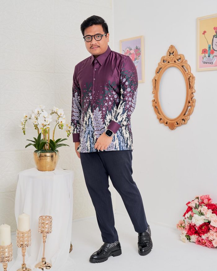 Baju Kemeja Batik Sultan 4.0 - Purnama Deep Purple - Image 2