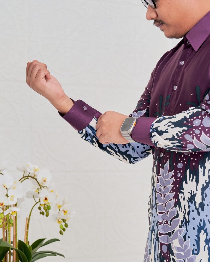 Baju Kemeja Batik Sultan 4.0 - Purnama Deep Purple - Image 3
