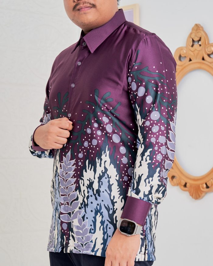 Baju Kemeja Batik Sultan 4.0 - Purnama Deep Purple - Image 4