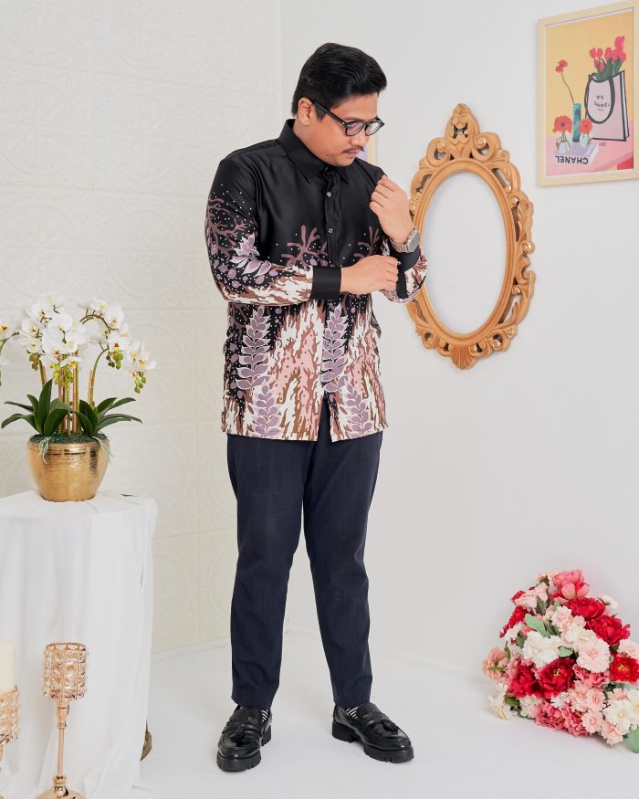 Baju Kemeja Batik Sultan 4.0 - Purnama Sable Black - Image 3
