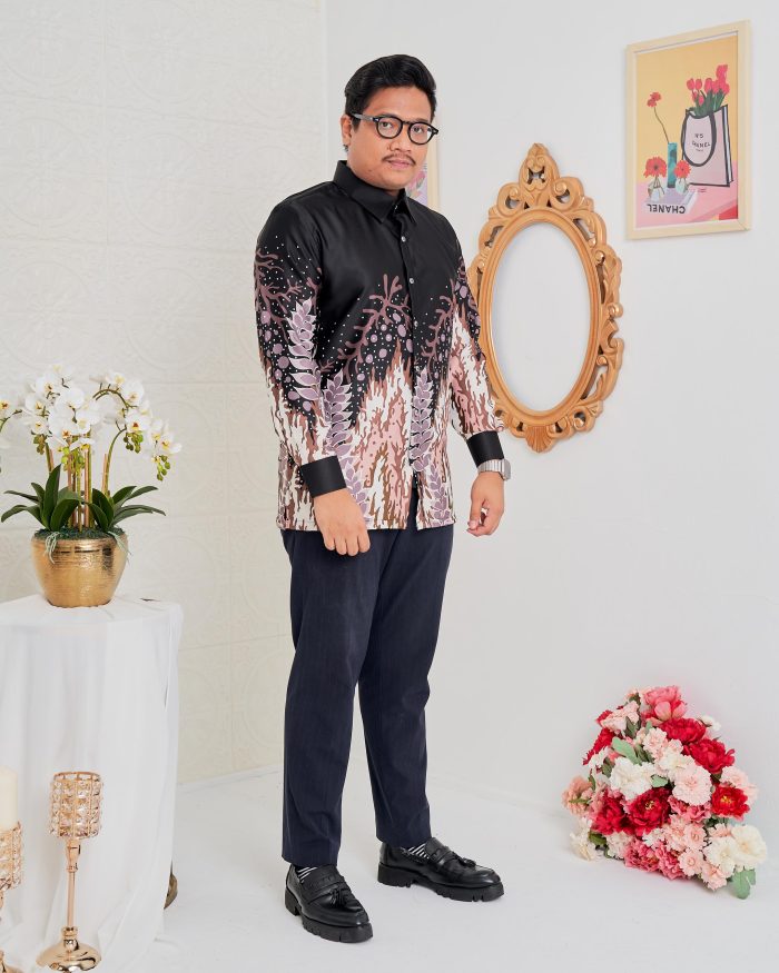 Baju Kemeja Batik Sultan 4.0 - Purnama Sable Black - Image 2