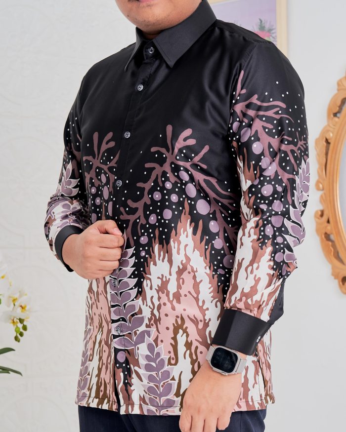 Baju Kemeja Batik Sultan 4.0 - Purnama Sable Black - Image 4