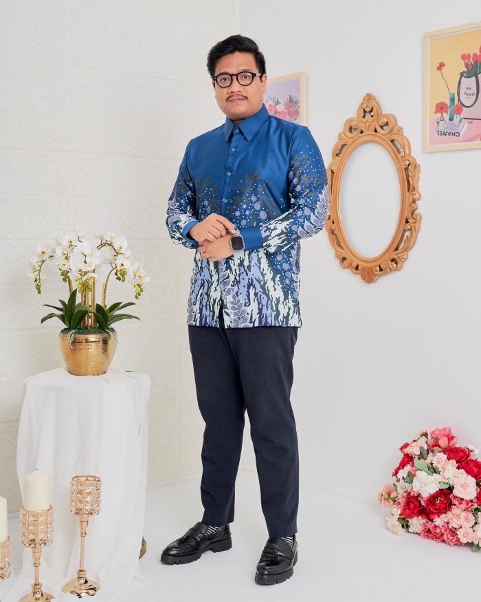 Baju Kemeja Batik Sultan 4.0 - Purnama Yale Blue - Image 2