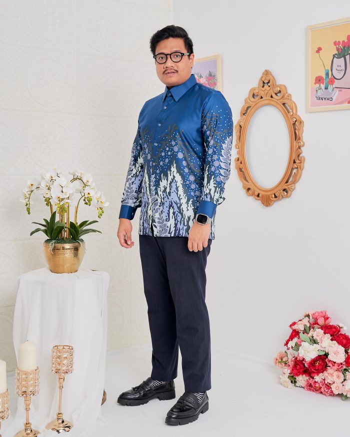 Baju Kemeja Batik Sultan 4.0 - Purnama Yale Blue - Image 3