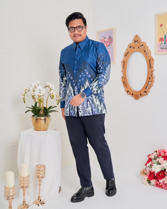 Baju Kemeja Batik Sultan 4.0 - Purnama Yale Blue