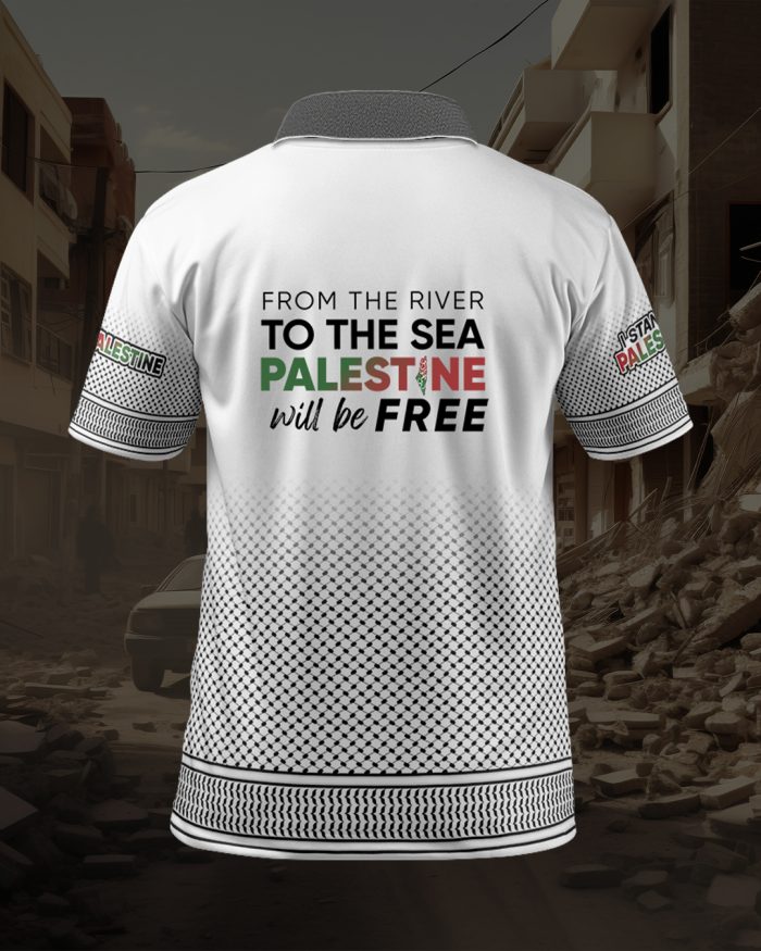 Men Jersey Polo MCC Lifestyle X MyCare - Keffiyeh White - Image 3
