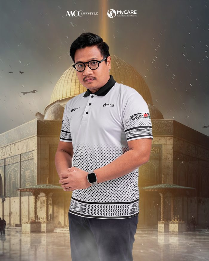 Men Jersey Polo MCC Lifestyle X MyCare - Keffiyeh White