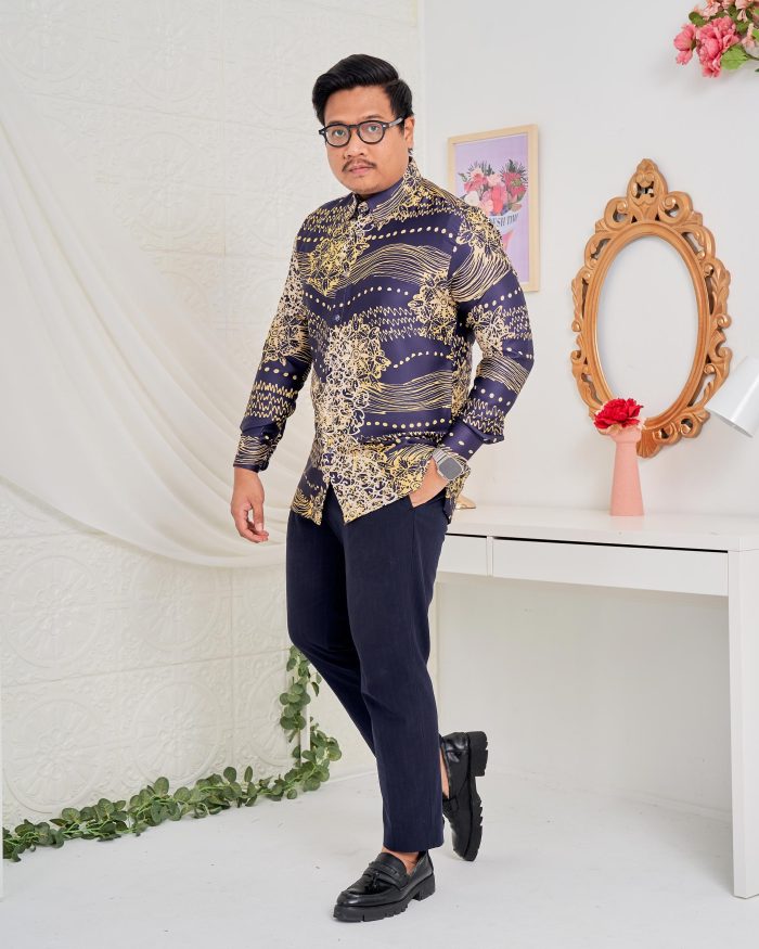 Baju Kemeja Batik Sultan 5.0 - Indera Deep Blue - Image 2