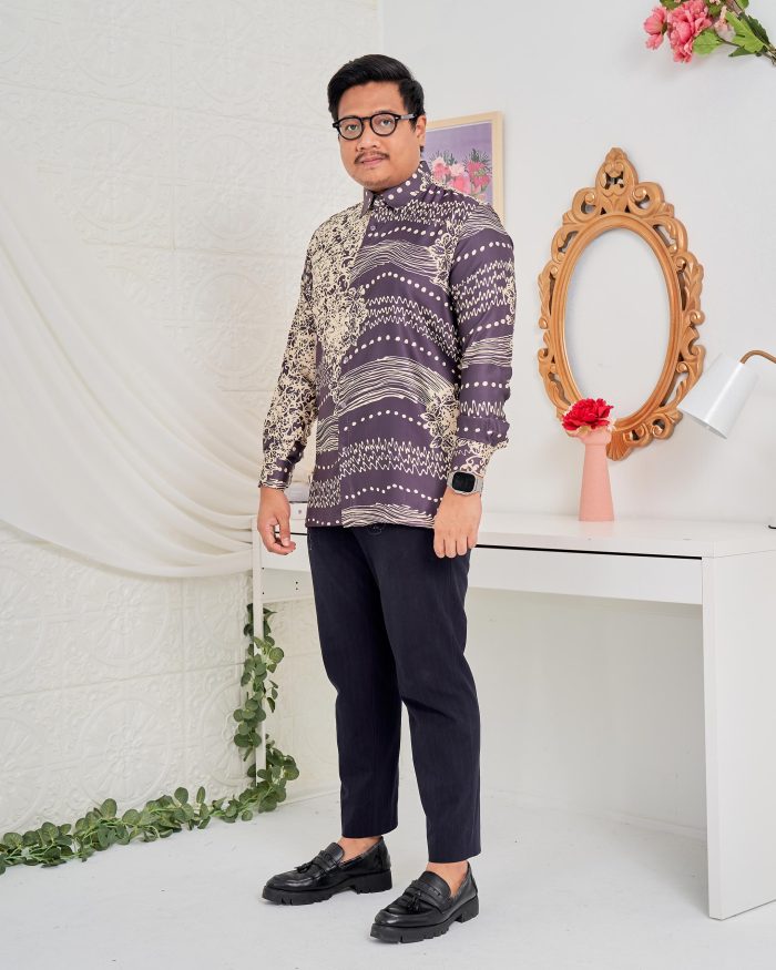 Baju Kemeja Batik Sultan 5.0 - Indera Mauve Purple