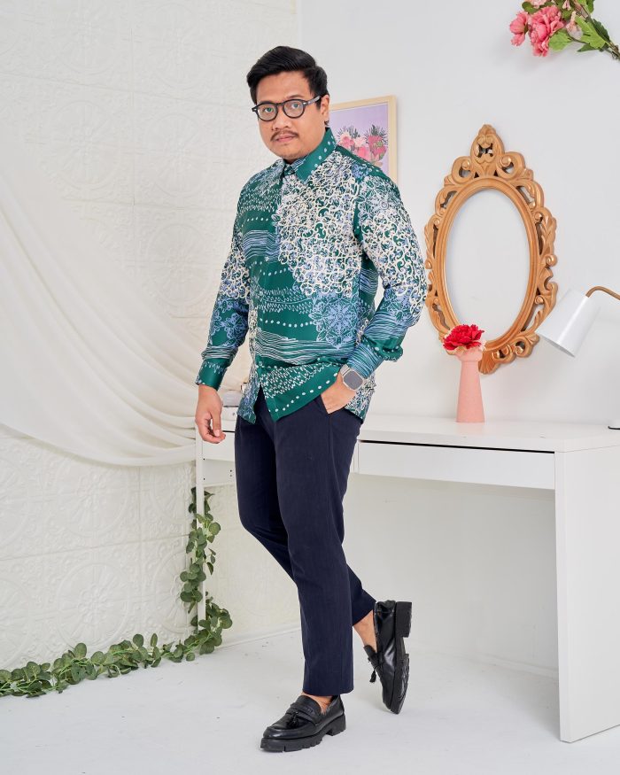 Baju Kemeja Batik Sultan 5.0 - Indera Pine Green - Image 2