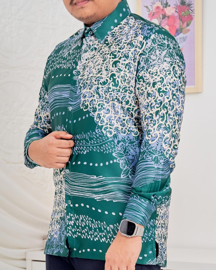 Baju Kemeja Batik Sultan 5.0 - Indera Pine Green - Image 4