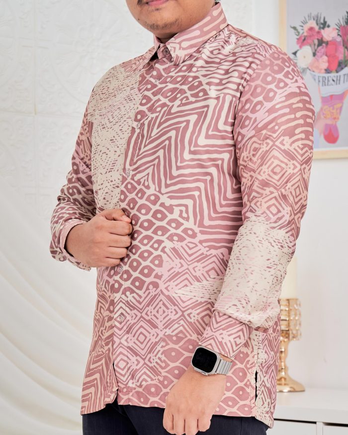 Baju Kemeja Batik Sultan 5.0 - Kayangan Blush Pink - Image 4