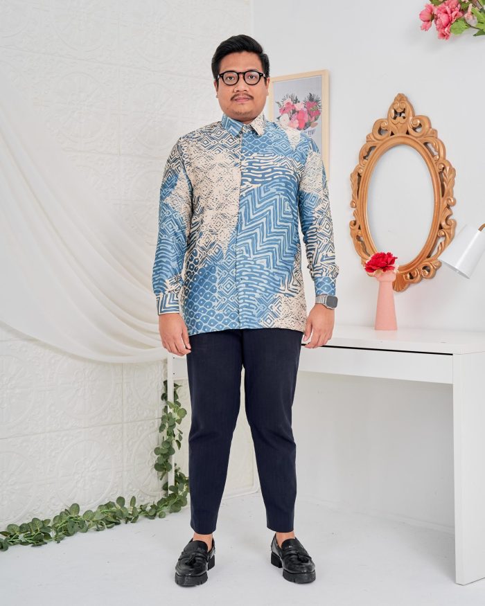 Baju Kemeja Batik Sultan 5.0 - Kayangan Stone Blue - Image 3