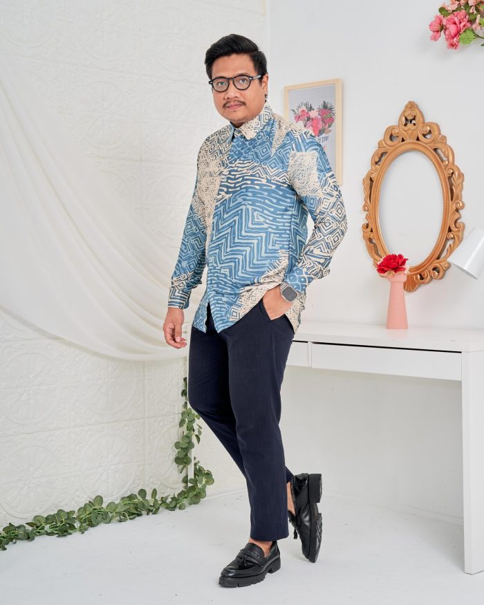 Baju Kemeja Batik Sultan 5.0 - Kayangan Stone Blue