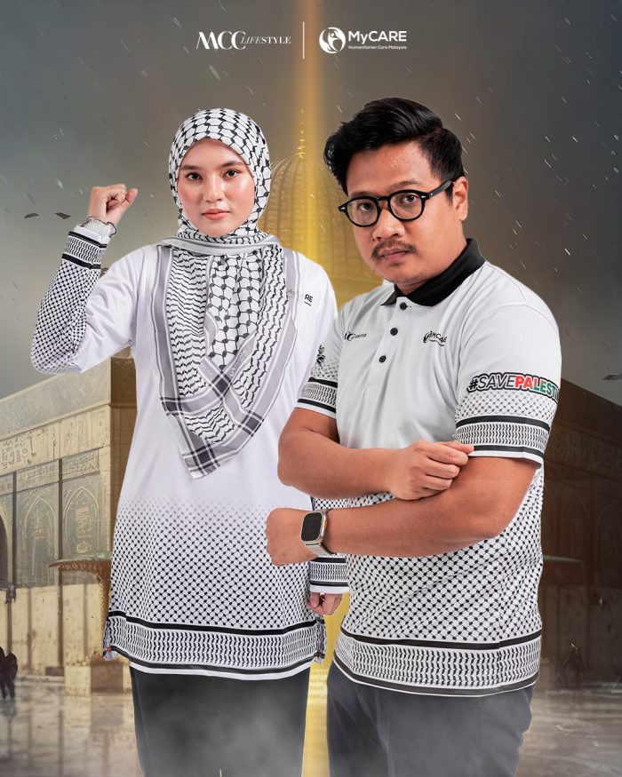 Muslimah Jersey MCC Lifestyle X MyCare - Keffiyeh White - Image 2