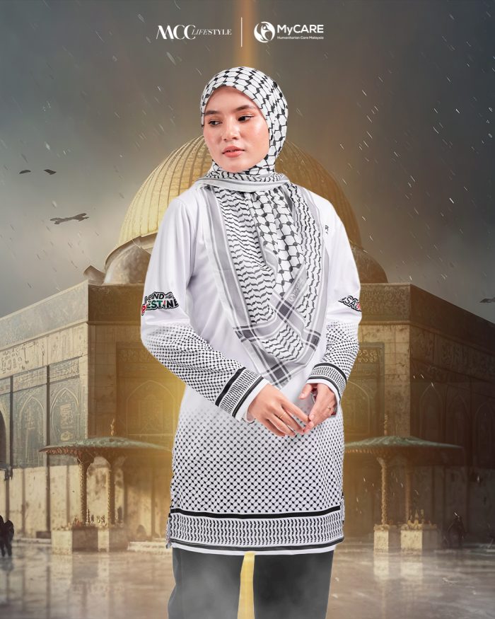 Muslimah Jersey MCC Lifestyle X MyCare - Keffiyeh White