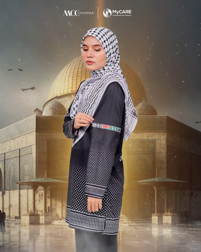 Muslimah Jersey MCC Lifestyle X MyCare - Keffiyeh Black - Image 2