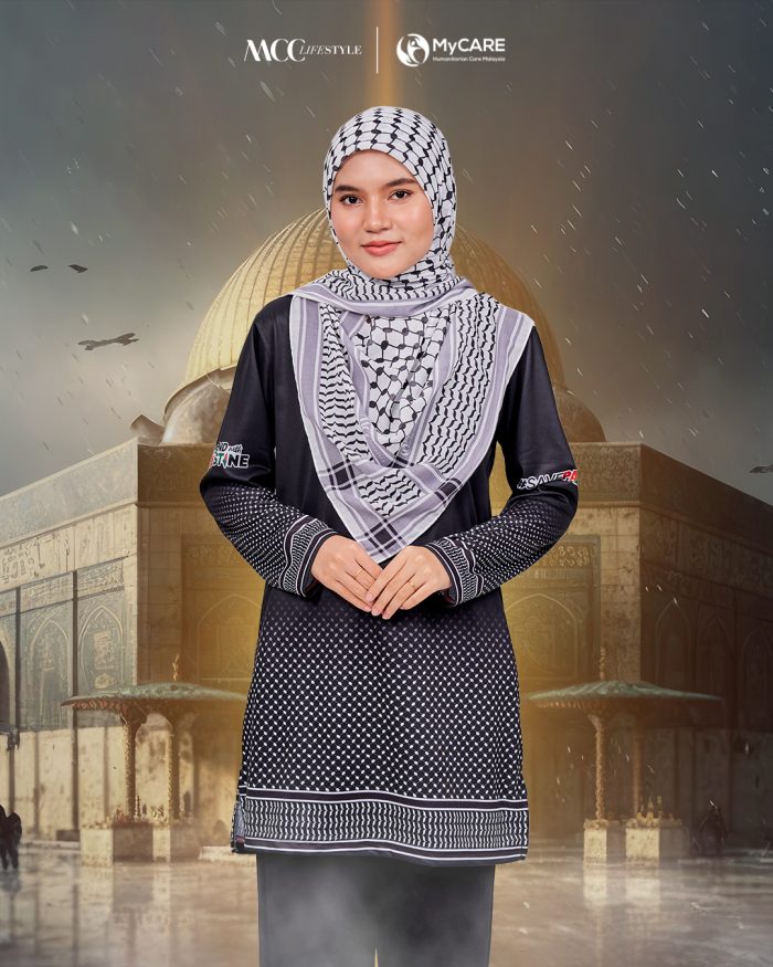 Muslimah Jersey MCC Lifestyle X MyCare - Keffiyeh Black