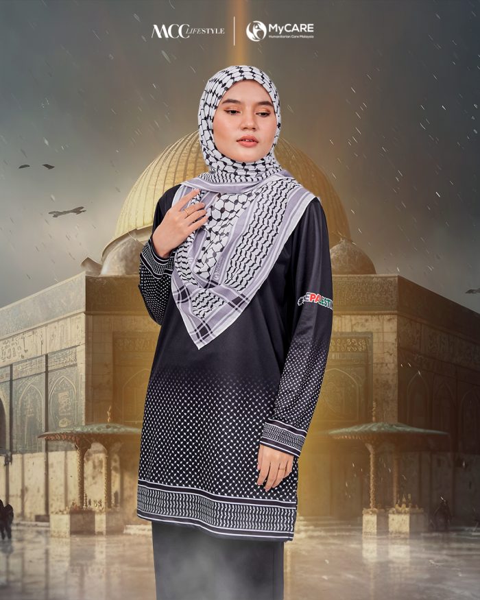 Muslimah Jersey MCC Lifestyle X MyCare - Keffiyeh Black - Image 3