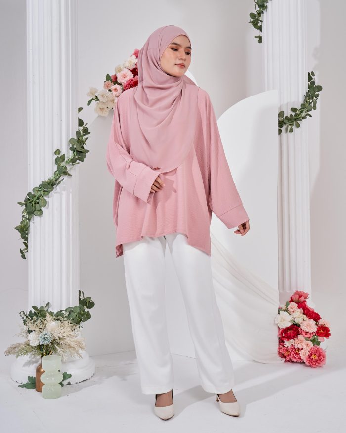 Ruby Baggy Top Ironless - Dusty Pink - Image 3