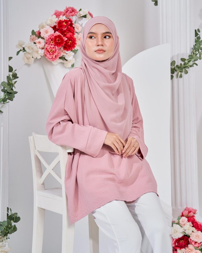 Ruby Baggy Top Ironless - Dusty Pink - Image 2