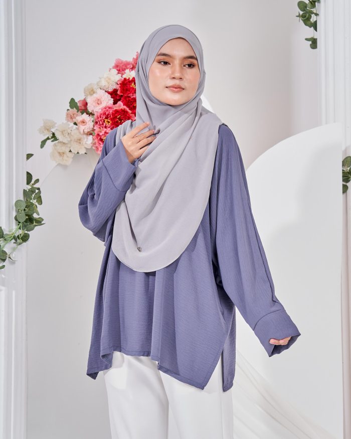 Ruby Baggy Top Ironless - Greyish Blue - Image 2