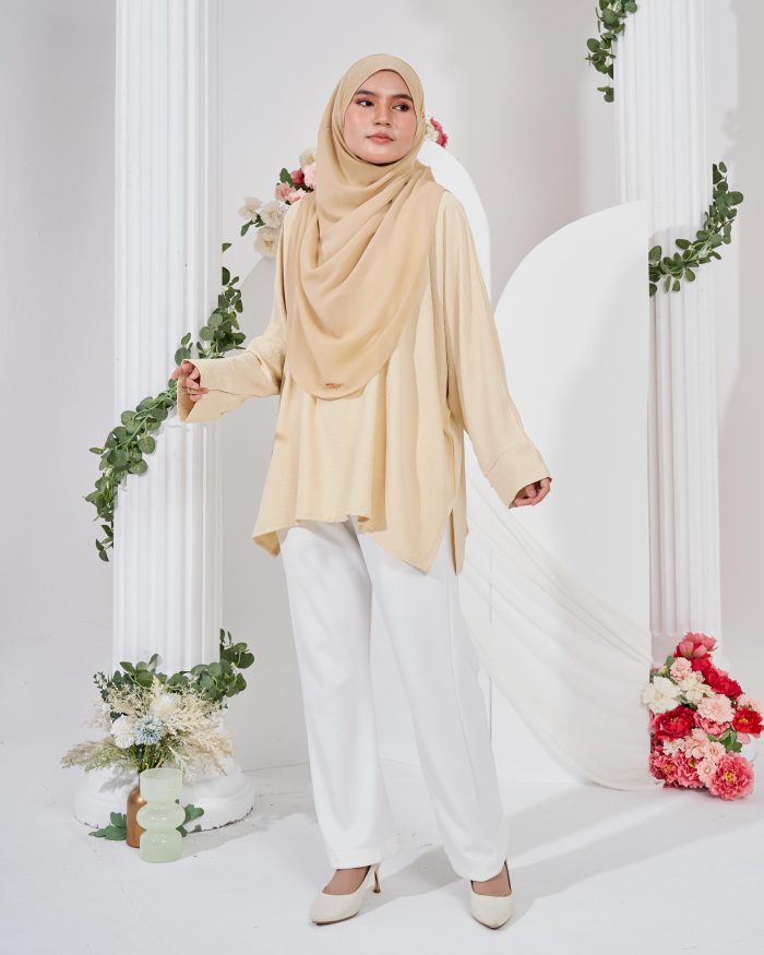 Ruby Baggy Top Ironless - Light Nude