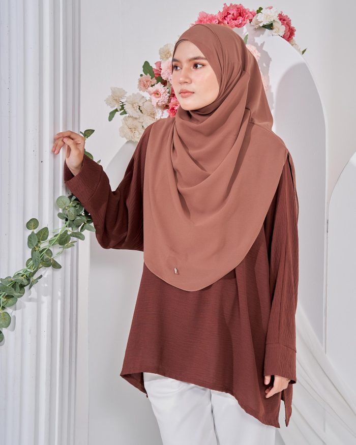 Ruby Baggy Top Ironless - Mocha Brown - Image 2