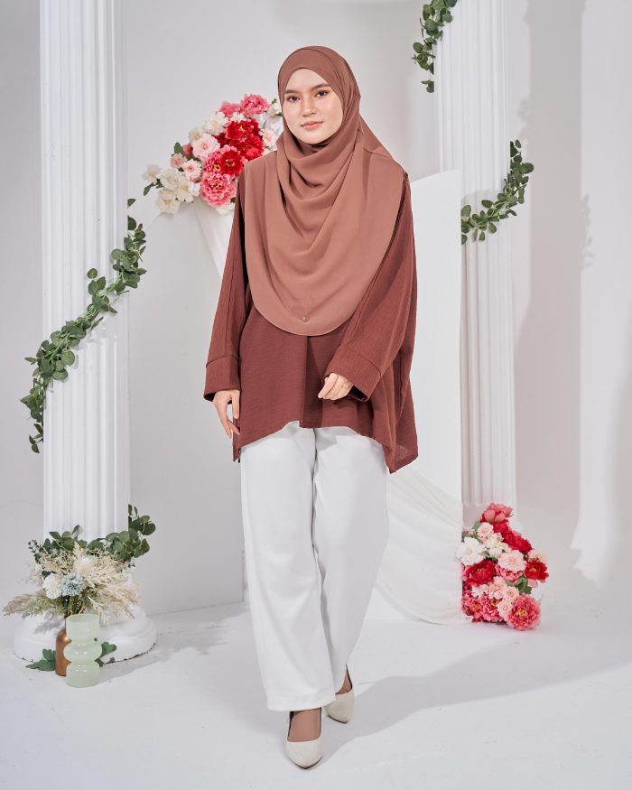 Ruby Baggy Top Ironless - Mocha Brown - Image 3