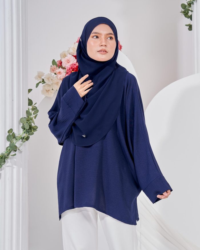 Ruby Baggy Top Ironless - Navy Blue - Image 2