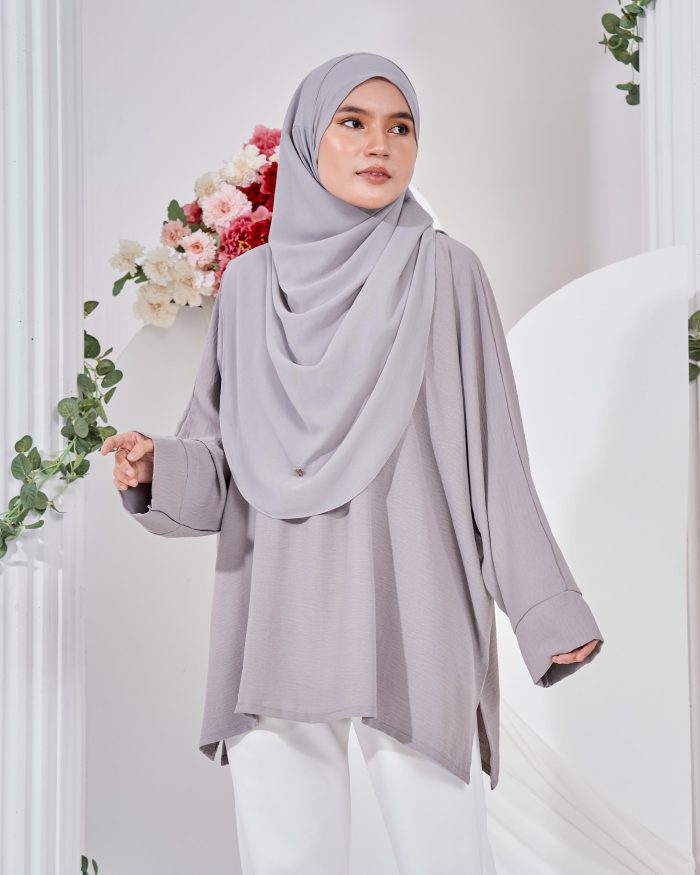 Ruby Baggy Top Ironless - Silver Grey - Image 2