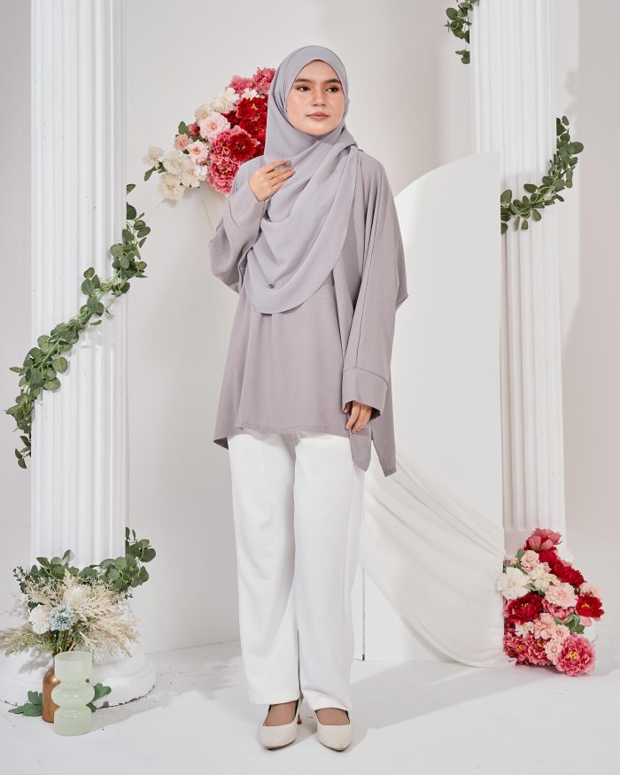 Ruby Baggy Top Ironless - Silver Grey - Image 5