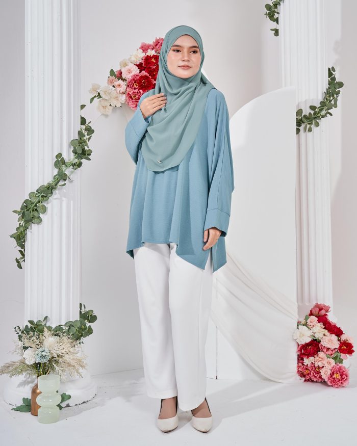 Ruby Baggy Top Ironless - Teal Green - Image 4
