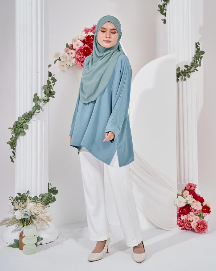 Ruby Baggy Top Ironless - Teal Green - Image 3