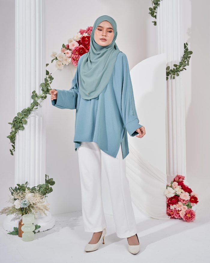 Ruby Baggy Top Ironless - Teal Green