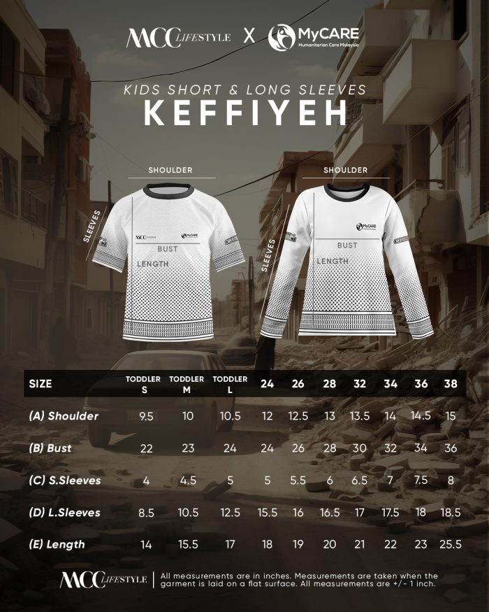 Jersey MCC Lifestyle X MyCare Kids Long Sleeve – Keffiyeh White - Image 3