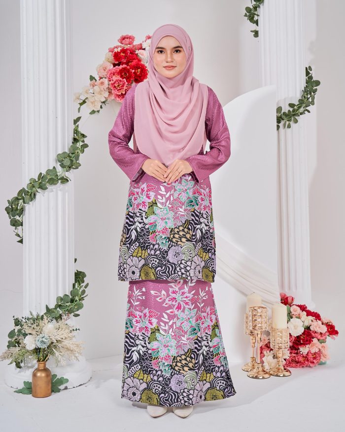 Baju Kurung Moden Batik Sultanah 3.0 - Bayu Bubblegum Pink