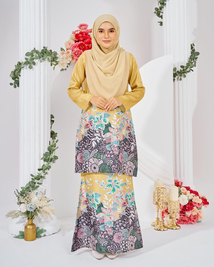 Baju Kurung Moden Batik Sultanah 3.0 - Bayu Gold