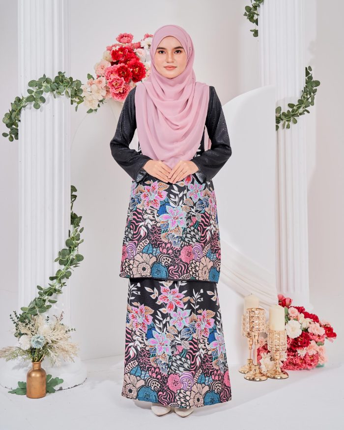 Baju Kurung Moden Batik Sultanah 3.0 - Bayu Midnight Black