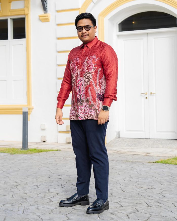 Baju Kemeja Batik Sultan 6.0 - Lestari Scarlet Red