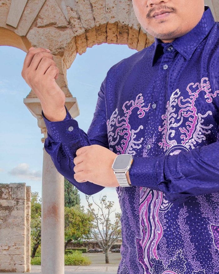 Baju Kemeja Batik Sultan 6.0 - Lestari Violet Purple - Image 3