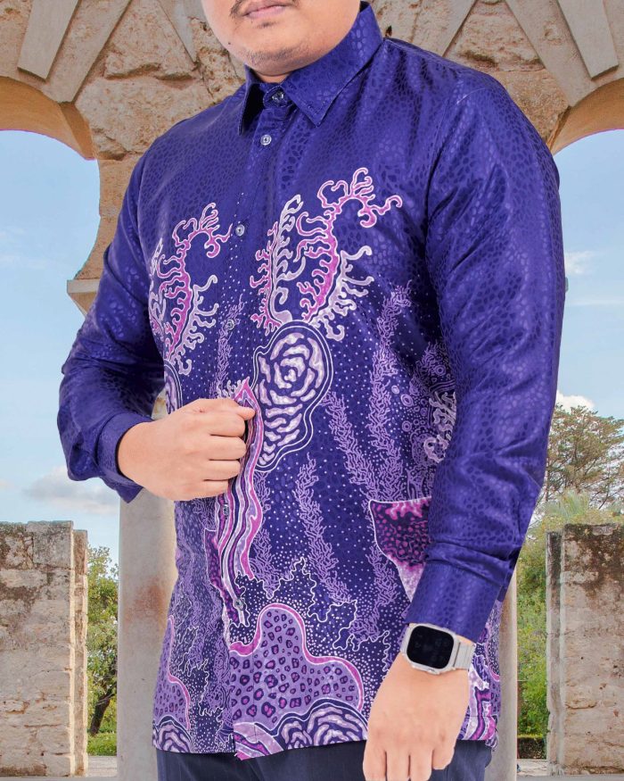 Baju Kemeja Batik Sultan 6.0 - Lestari Violet Purple - Image 4