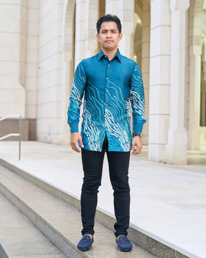 Baju Kemeja Batik Sultan 10.0 - Perdana Crystal Teal - Image 2