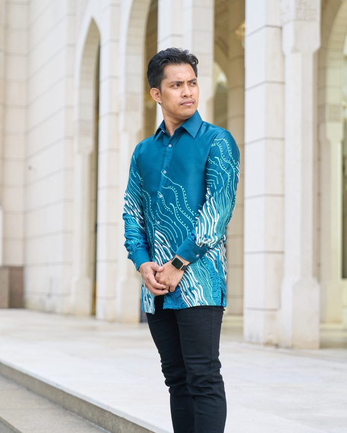 Baju Kemeja Batik Sultan 10.0 - Perdana Crystal Teal - Image 5