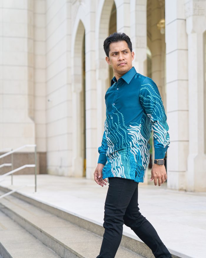 Baju Kemeja Batik Sultan 10.0 - Perdana Crystal Teal - Image 4