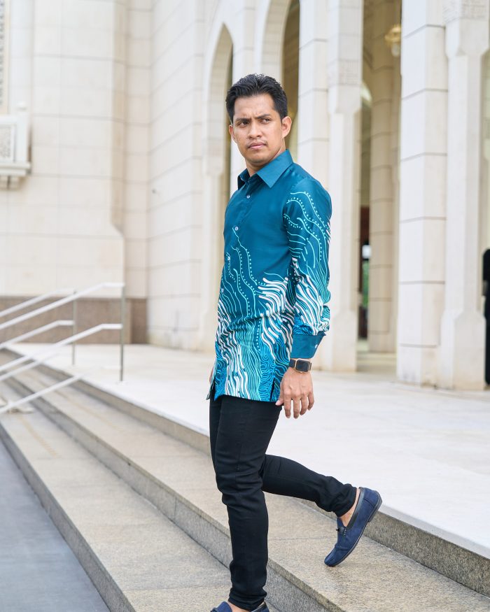 Baju Kemeja Batik Sultan 10.0 - Perdana Crystal Teal - Image 3