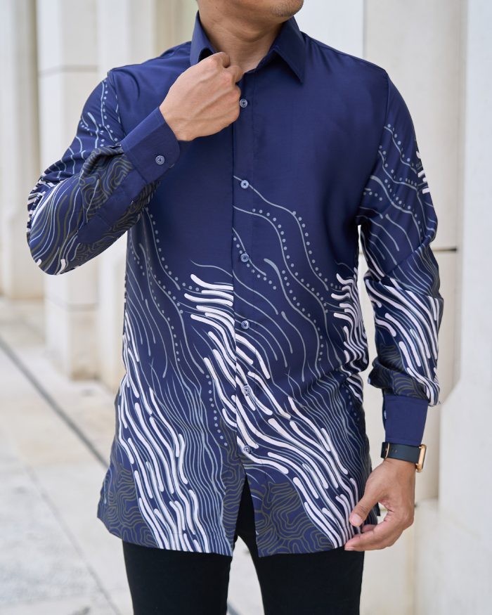 Baju Kemeja Batik Sultan 10.0 - Perdana Deep Blue - Image 5